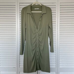 A&F Button-Front Green Mini Dress